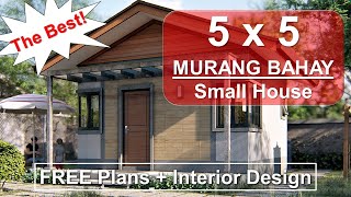 5x5m MURANG BAHAY  Small House  Plans  Interior [upl. by Abbie]