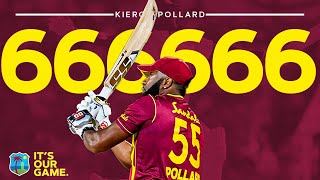 Kieron Pollard HITS Six Sixes in an Over  West Indies vs Sri Lanka  1st CG Insurance T20I [upl. by Layap]