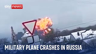 Ukraine war Military plane crashes in Russia [upl. by Dove]