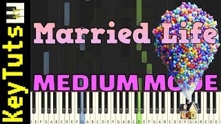 Learn to Play Married Life from Up  Medium Mode Piano Tutorial Synthesia [upl. by Caye]