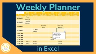 How to Make a Weekly Schedule in Excel  Tutorial [upl. by Kinchen]