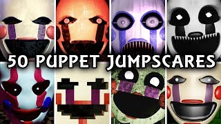 50 PUPPET JUMPSCARES  Marionette in FNAF amp Fangames [upl. by Atsira99]