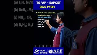 TG APEAPCET 2024 PYQs  Identify the pair of hydrides which have Plomeric structure aceonline [upl. by Theone]