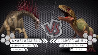 Amargasaurus VS Giganotosaurus Dinosaurs Colosseum Battle [upl. by Durham]