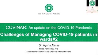 Challenges of managing COVID19 patients  Dr Aysha Almas [upl. by Annid]