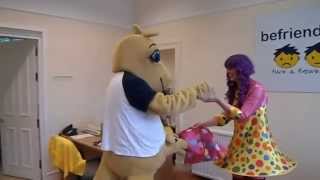 Befriend A Child mascot Kuddles the Kangaroo picks the Lisa Lollipop free party winner [upl. by Asiat897]