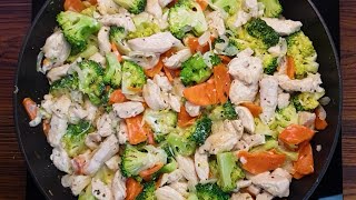 КУРИНОЕ ФИЛЕ С БРОККОЛИ В СЛИВОЧНОМ СОУСЕ НА СКОВОРОДЕ CHICKEN FILLET WITH BROCCOLI IN CREAM SAUCE [upl. by Helse]