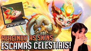 REAGINDO ÀS SKINS ESCAMAS CELESTIAIS COM SMOLDER E MAIS  ZAHRI REACTS LEAGUE OF LEGENDS [upl. by Bevin]