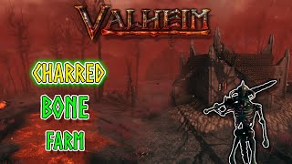 Charred Bone Farm 💀  For Charred Bone and Charred Warrior Trophies  Valheim Ashlands 2024 [upl. by Nomsed]