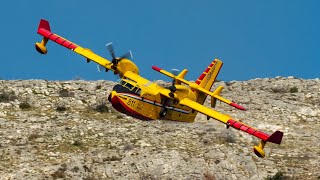 EPIC Canadair CL415 Water Bomber Closeup Action  Croatian Air Force [upl. by Adnahcir]