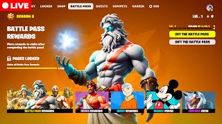 🔴 FORTNITE SEASON 2 OUT RIGHT NOW New BATTLE PASS MAP amp MYTHICS [upl. by Onaicilef]