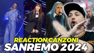 REACTION ALLE CANZONI DI SANREMO 2024 [upl. by Hermes]