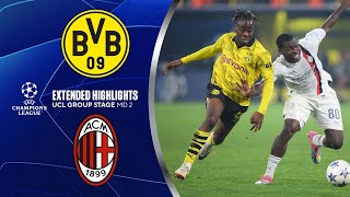 Borussia Dortmund vs AC Milan Extended Highlights  UCL Groups Stage MD 2  CBS Sports Golazo [upl. by Accever62]