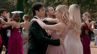 The Vampire Diaries 8x09 Elena and Damon first dance memories Caroline helps him to fight [upl. by Nired218]