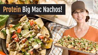 Healthy BIG MAC NACHOS with McDonalds Sauce EASY Recipe [upl. by Nelly]