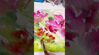 Watercolor Abstract Flower Painting Technique [upl. by Eniger]