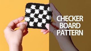 체커보드 코스터 뜨기  crochet checkerboard pattern coaster [upl. by Melloney]