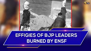 EFFIGIES OF BJP LEADERS BURNED BY ENSF IN TUENSANG [upl. by Epp]