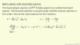 Batch Reactor with Reversible Reaction [upl. by Melliw]