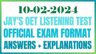 OET LISTENING TEST 10022024 oet oetexam oetnursing oetlisteningtest [upl. by Aziram]