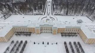 Зимний Петергоф Большой дворец Ольгин и Царицын павильоны с высоты  Winter Peterhof [upl. by Nnyllaf856]