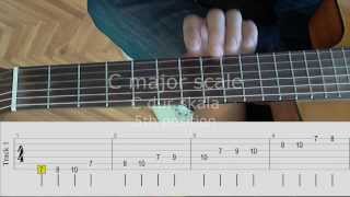 C major scale C dur skala 5th position  lesson by Yesiloveguitar [upl. by Prager169]