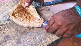 Easy Homemade Coconut Husk Brush [upl. by Mcallister]