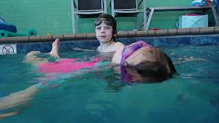 Feb 23 Two year old working on elementary backstroke [upl. by Ulberto999]