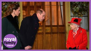 Watch the Duchess of Cambridge Curtsy to the Queen as Royals Bid Farewell at Windsor Castle [upl. by Kcirtap]