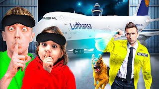 Eine NACHT HEIMLICH am FLUGHAFEN übernachten 😱 Security kommt [upl. by Neerod]