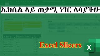 ኤክሴል ላይ ጠቃሚ ነገር ላሳያችሁ  Excel Slicers  Excel in Amharic [upl. by Favien103]