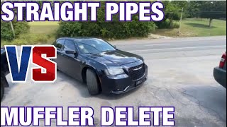 Chrysler 300 S 57L HEMI EXHAUST MUFFLER DELETE Vs STRAIGHT PIPES [upl. by Fabrianna]