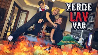 EVİN İÇİNDE YERDE LAV VAR CHALLENGE  THE FLOOR İS LAVA CHALLENGE [upl. by Hbaruas380]