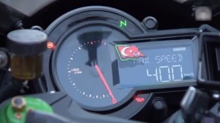 KAWASAKI H2R MAXIMA VELOCIDAD RECORD 0400kmh 26 segundos HD Top Speed [upl. by Frodine]