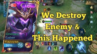 We Destroy Enemy Moskov amp This Happened  Saber Gameplay Mlbb [upl. by Kudva]