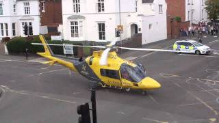 WNAA Air Ambulance Leamington Spa  Clarendon Street  Taking Off [upl. by Cleve]