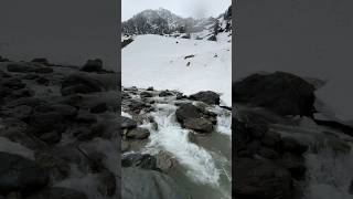 Relaxing glacier water flow sound at Himalayas india travel kashmir himalayas waterfall [upl. by Ennaylloh31]