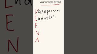 VASOCONSTRICTORS  MNEMONIC [upl. by Haerdna]