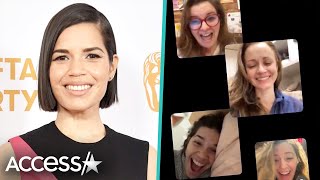 America Ferrera FaceTimed Sisterhood CoStars After Oscar Nomination [upl. by Annayad317]