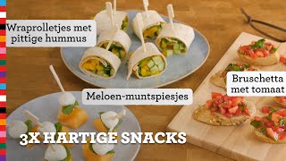 3x hartige snacks  Gezond recept  Voedingscentrum [upl. by Oirram]