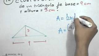 Área de un triángulo con base y altura│ej 1 [upl. by Naraj]