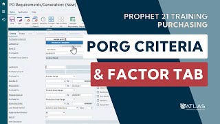 How to set up PORG Criteria in Prophet 21 Web [upl. by Inaliel]