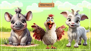 Animal Sounds Around Us Hippopotamus Chicken Goat [upl. by Ahseuqal236]