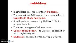 InetAddress Class in javanet Package [upl. by Nary548]