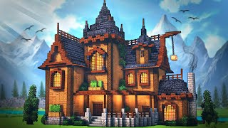 Minecraft How To Build A Dark Wooden Mansion  Tutorial [upl. by Boatwright]