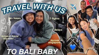 TRAVEL WITH US to BALI  longest travel day ever [upl. by Lorianna403]