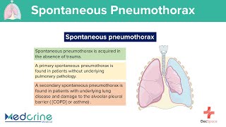 Spontaneous Pneumothorax Causes Clinical features Pathophysiology and Diagnosis [upl. by Wistrup646]