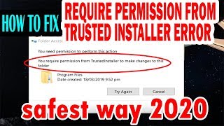 100 fix for require permission from TrustedInstaller error windows 7 8 10 [upl. by Neurath]