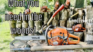 What a logger needs in the woods Logging truck setup Husqvarna chainsaws and everything you need [upl. by Winfield]