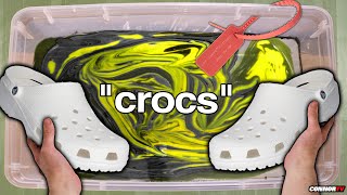 HYDRO Dipping Crocs  Off White Custom Shoes Satisfying [upl. by Jahdol502]